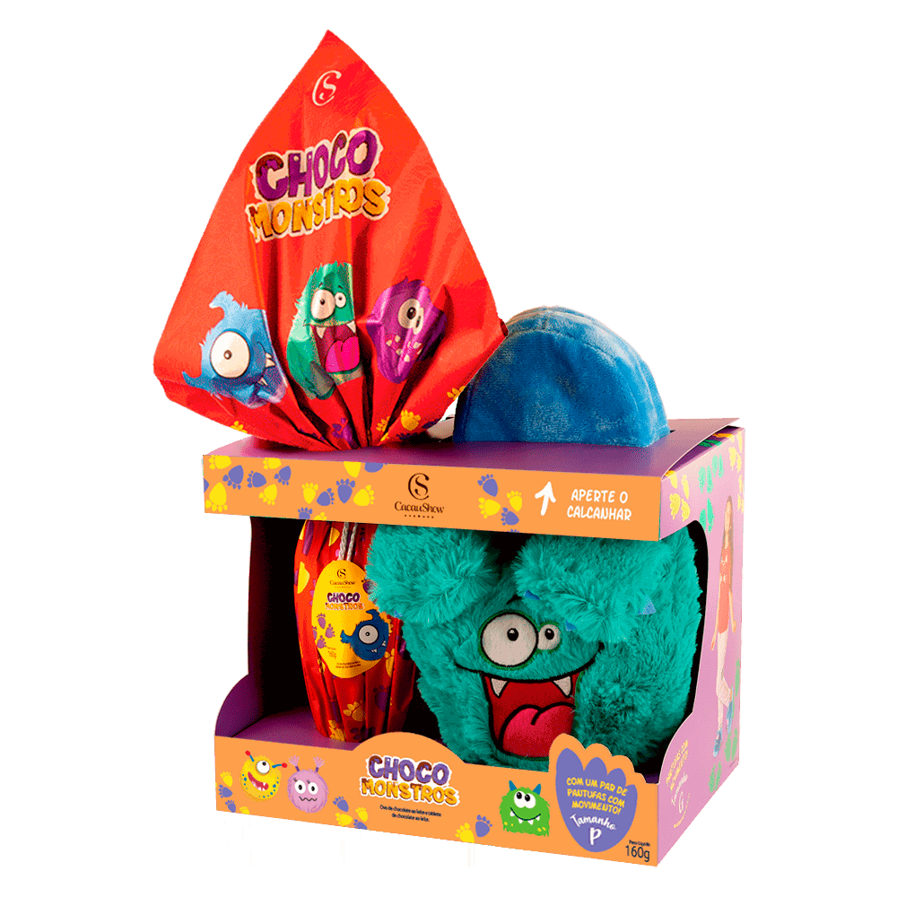 Ovo de Páscoa Pantufa Choco Monstros P Cacau Show 160 g | Nutrivida